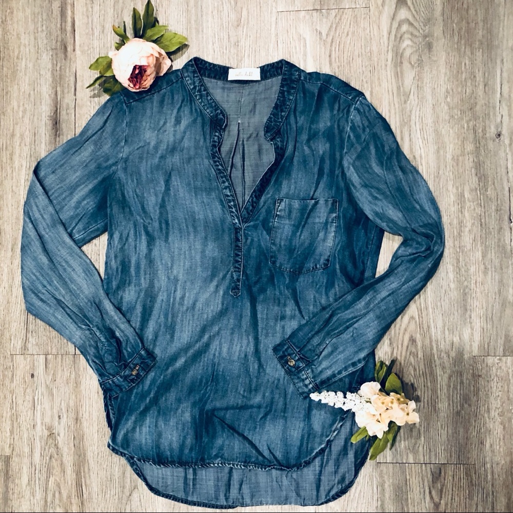 Bella Dahl Chambray Top Size Small